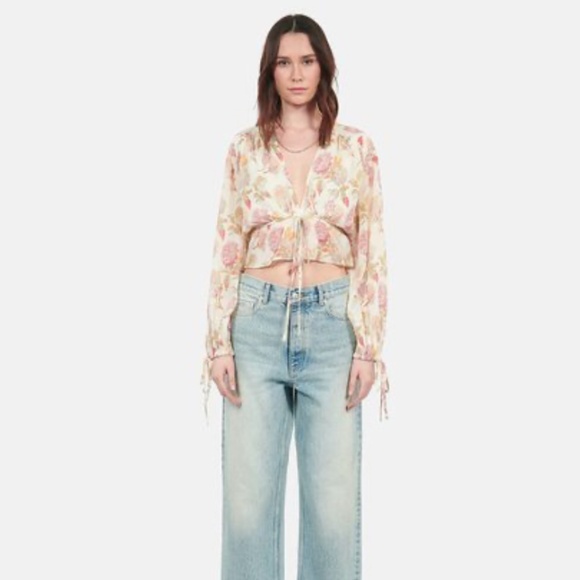 The kooples English rose silk crop blouse - Picture 8 of 9